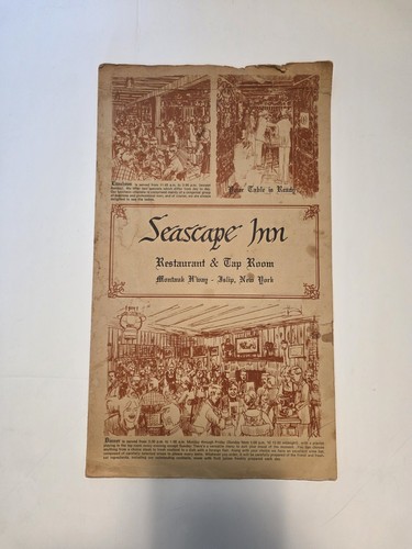 Vintage seascape inn menu - seascape,